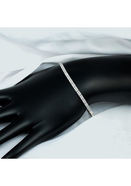 Çift Sıra Suyolu Beyaz Altın Bileklik fiyatları