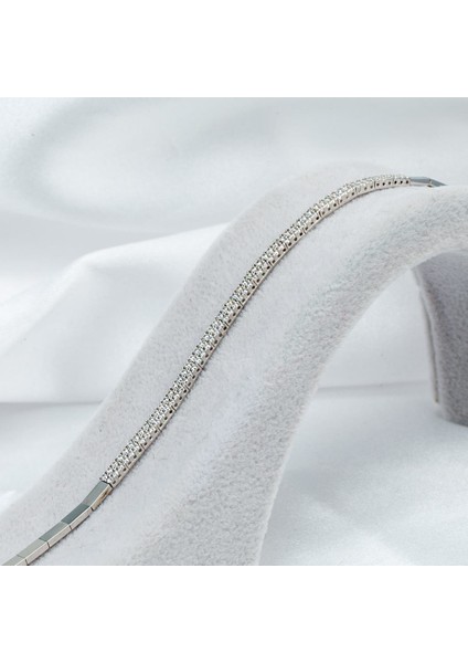 Çift Sıra Suyolu Beyaz Altın Bileklik modelleri