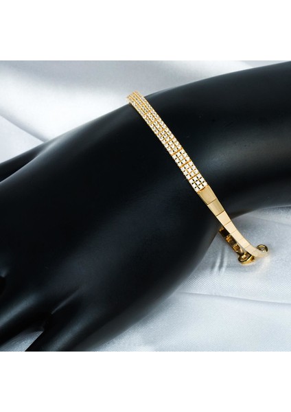 3 Sıra Suyolu Taşlı Altın Bileklik fiyatları