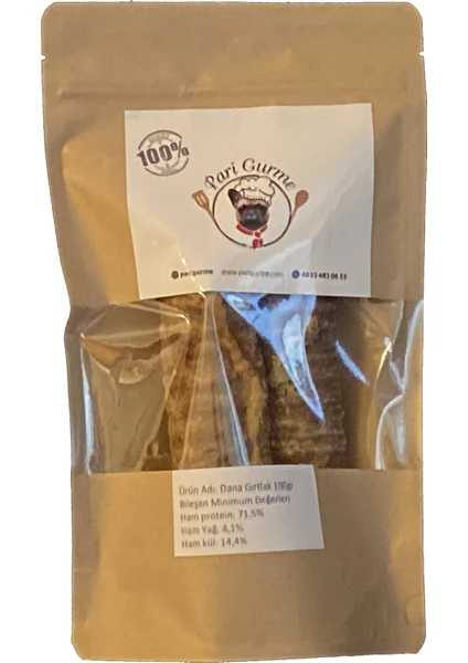 Dana Gırtlak Köpek Ödülü %100 Doğal Naturel 100 gr