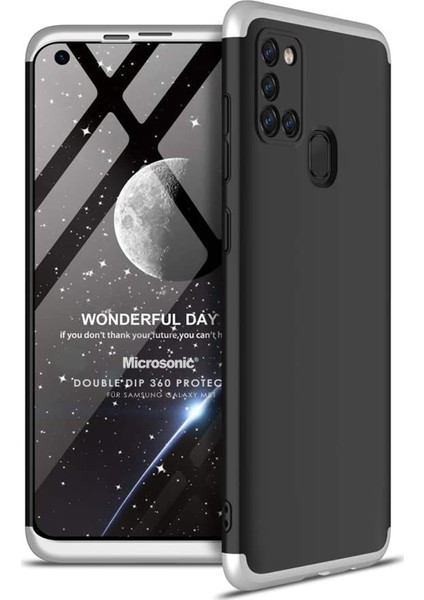 Samsung Galaxy M51 Kılıf Double Dip 360 Protective Siyah Gri