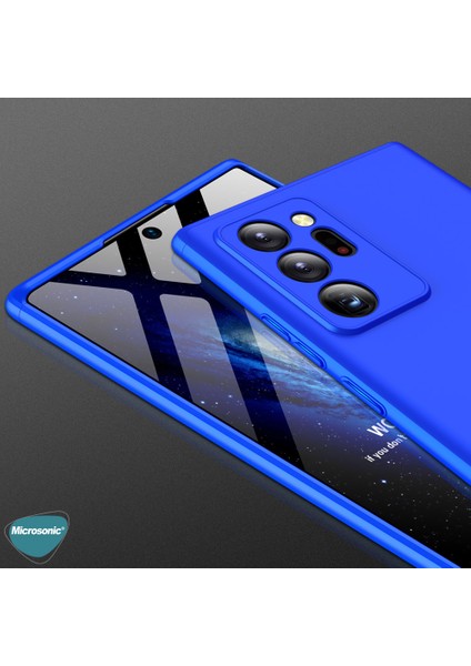 Samsung Galaxy Note 20 Ultra Kılıf Double Dip 360 Protective Mavi