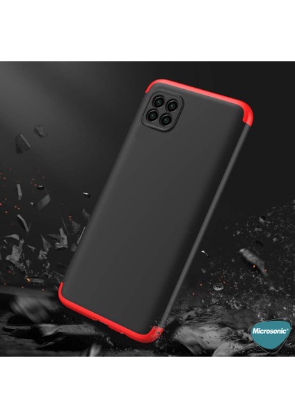 Oppo Reno 4 Lite Kılıf Double Dip 360 Protective Siyah Kırmızı