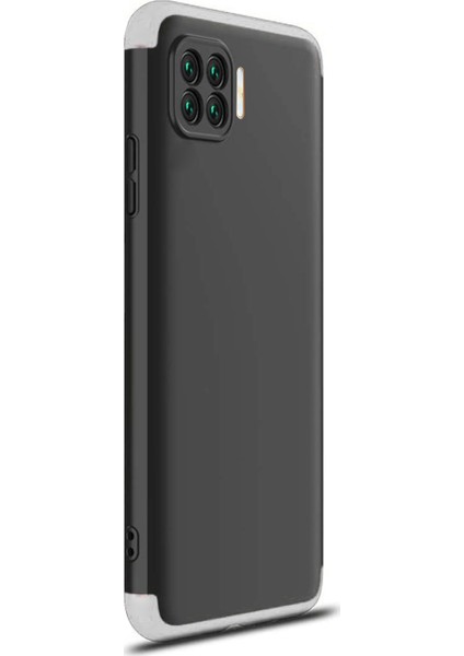 Oppo Reno 4 Lite Kılıf Double Dip 360 Protective Siyah Gri