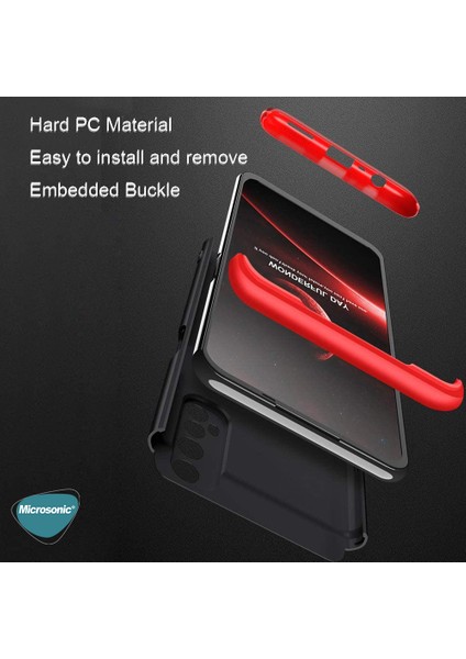 Realme 7 Kılıf Double Dip 360 Protective Siyah Kırmızı modelleri