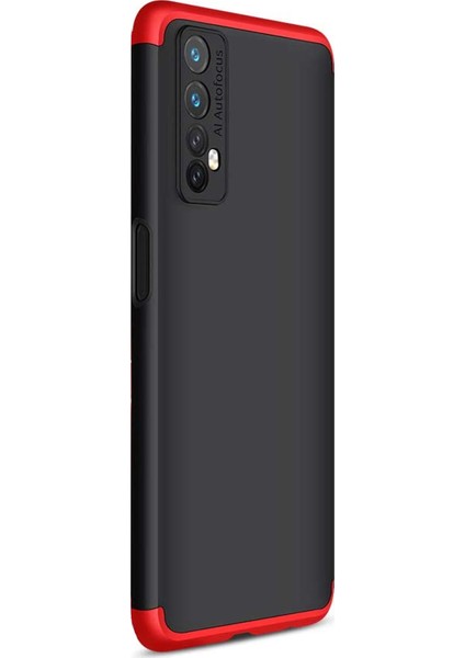 Realme 7 Kılıf Double Dip 360 Protective Siyah Kırmızı fiyatları