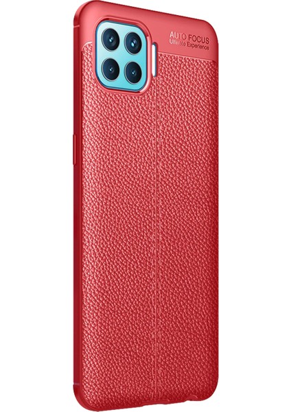 Oppo Reno 4 Lite Kılıf Deri Dokulu Silikon Kırmızı fiyatları