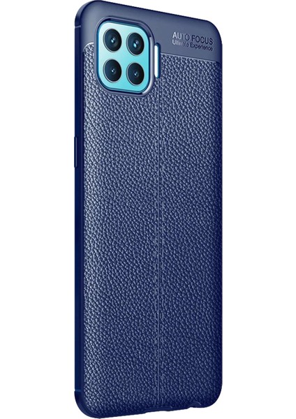 Oppo Reno 4 Lite Kılıf Deri Dokulu Silikon Lacivert fiyatları