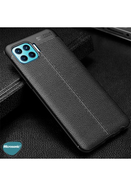 Oppo Reno 4 Lite Kılıf Deri Dokulu Silikon Siyah modelleri