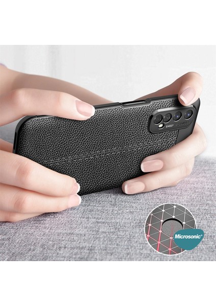 Realme 7 Kılıf Deri Dokulu Silikon Lacivert modelleri