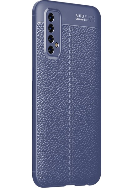 Realme 7 Kılıf Deri Dokulu Silikon Lacivert fiyatları