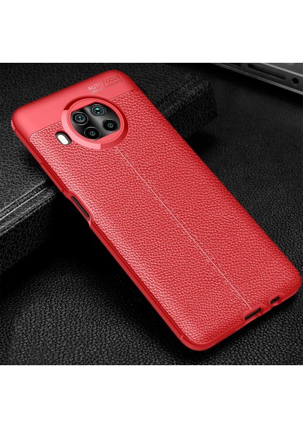 Xiaomi Mi 10T Lite Kılıf Deri Dokulu Silikon Kırmızı modelleri