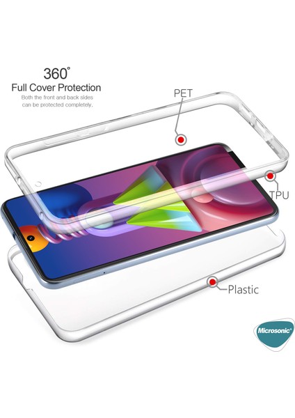 Samsung Galaxy M51 Kılıf 6 tarafı tam full koruma 360 Clear Soft Şeffaf