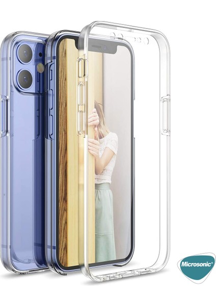 Apple iPhone 12 Mini Kılıf 6 Tarafı Tam Full Koruma 360 Clear Soft Şeffaf