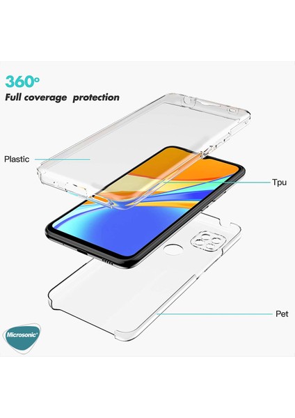 Xiaomi Redmi 9C Kılıf 6 Tarafı Tam Full Koruma 360 Clear Soft Şeffaf