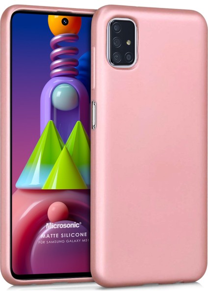 Matte Silicone Samsung Galaxy M51 Kılıf Rose Gold