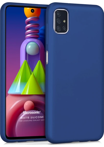 Matte Silicone Samsung Galaxy M51 Kılıf Lacivert