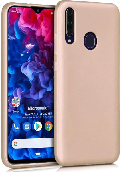 Matte Silicone General Mobile GM 20 Pro Kılıf Gold