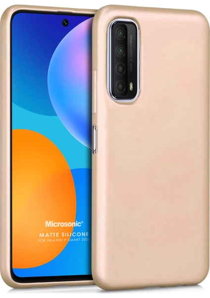 Matte Silicone Huawei P Smart 2021 Kılıf Gold