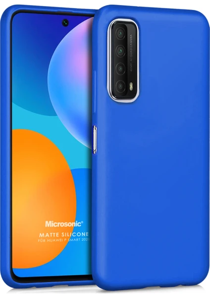 Matte Silicone Huawei P Smart 2021 Kılıf Mavi