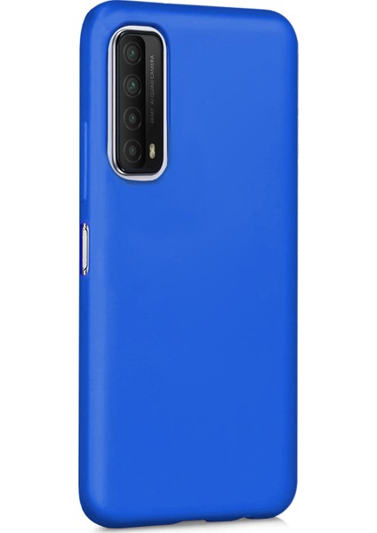 Matte Silicone Huawei P Smart 2021 Kılıf Mavi