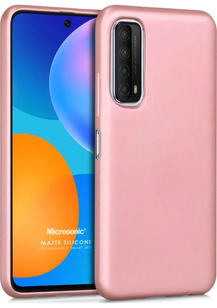 Matte Silicone Huawei P Smart 2021 Kılıf Rose Gold