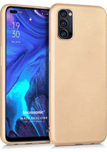 Matte Silicone Oppo Reno 4 Kılıf Gold