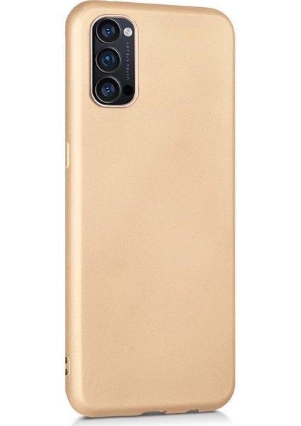 Matte Silicone Oppo Reno 4 Kılıf Gold