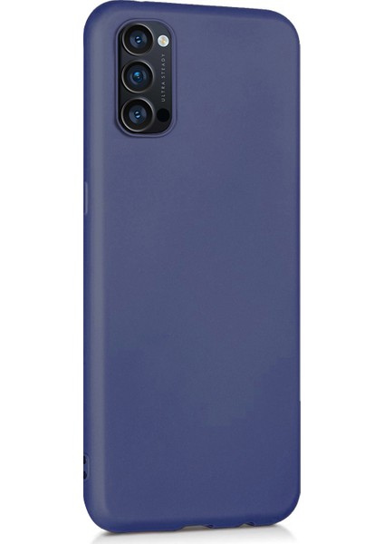 Matte Silicone Oppo Reno 4 Kılıf Lacivert