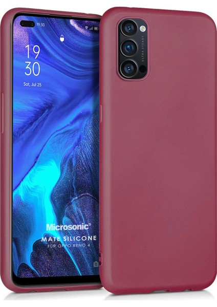 Matte Silicone Oppo Reno 4 Kılıf Mor