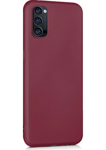 Matte Silicone Oppo Reno 4 Kılıf Mor