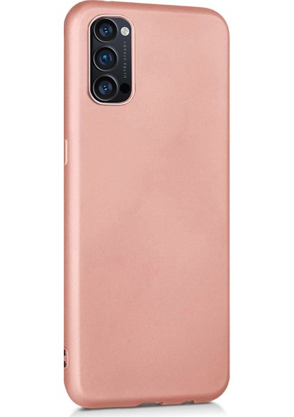 Matte Silicone Oppo Reno 4 Kılıf Rose Gold