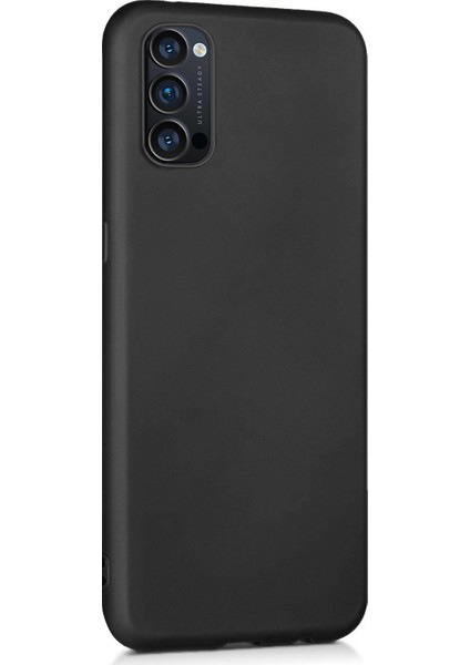 Matte Silicone Oppo Reno 4 Kılıf Siyah