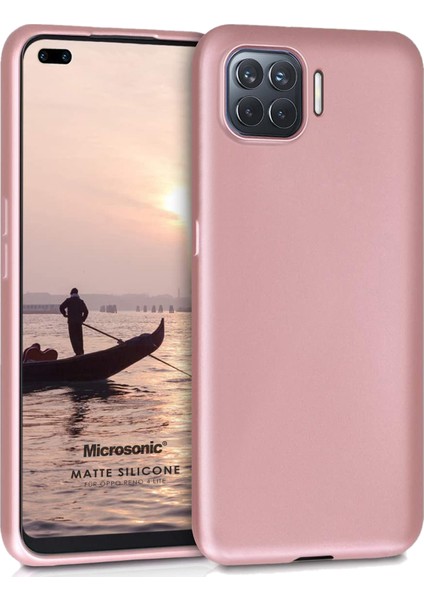 Matte Silicone Oppo Reno 4 Lite Kılıf Rose Gold