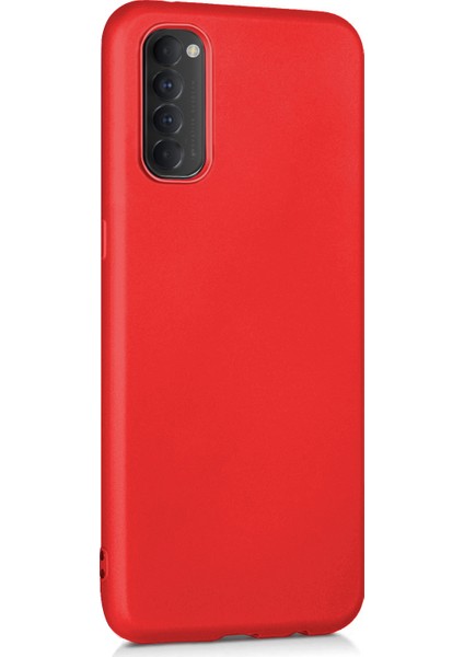 Matte Silicone Oppo Reno 4 Pro Kılıf Kırmızı