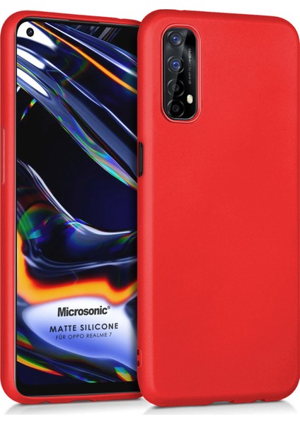 Matte Silicone Realme 7 Kılıf Kırmızı