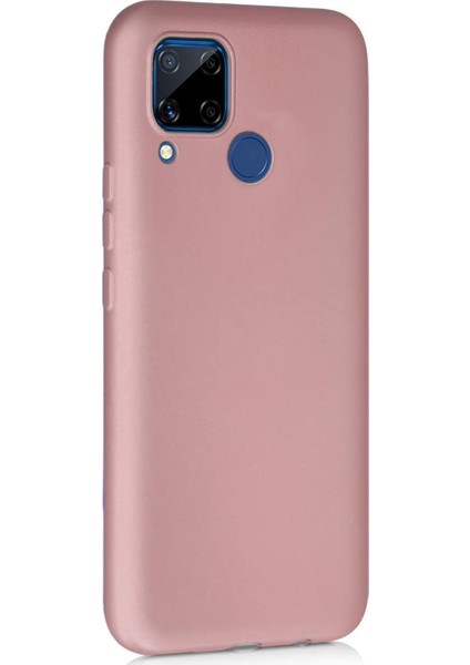 Matte Silicone Realme C15 Kılıf Rose Gold