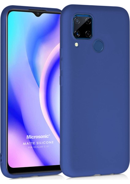 Matte Silicone Realme C15 Kılıf Lacivert