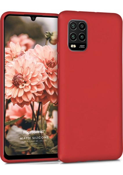 Matte Silicone Xiaomi Mi 10 Lite Zoom Kılıf Kırmızı