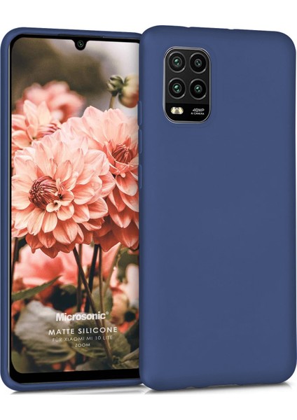 Matte Silicone Xiaomi Mi 10 Lite Zoom Kılıf Lacivert