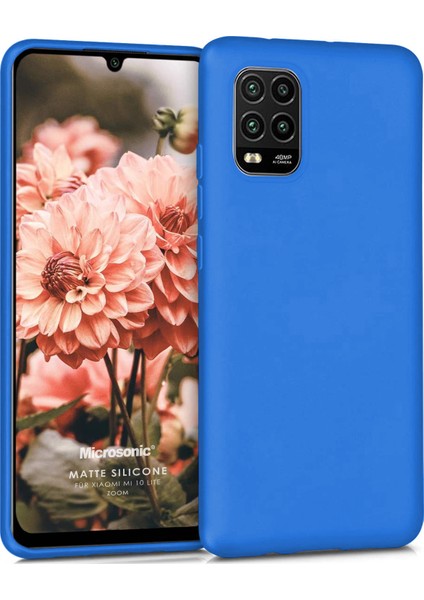 Matte Silicone Xiaomi Mi 10 Lite Zoom Kılıf Mavi