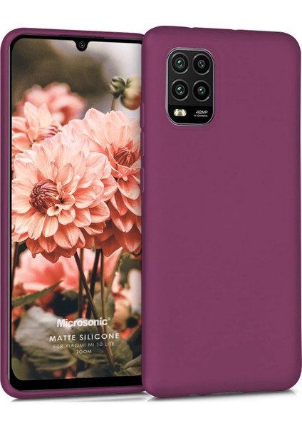 Matte Silicone Xiaomi Mi 10 Lite Zoom Kılıf Mor