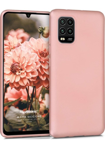Matte Silicone Xiaomi Mi 10 Lite Zoom Kılıf Rose Gold