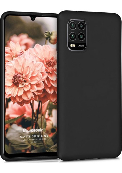 Matte Silicone Xiaomi Mi 10 Lite Zoom Kılıf Siyah