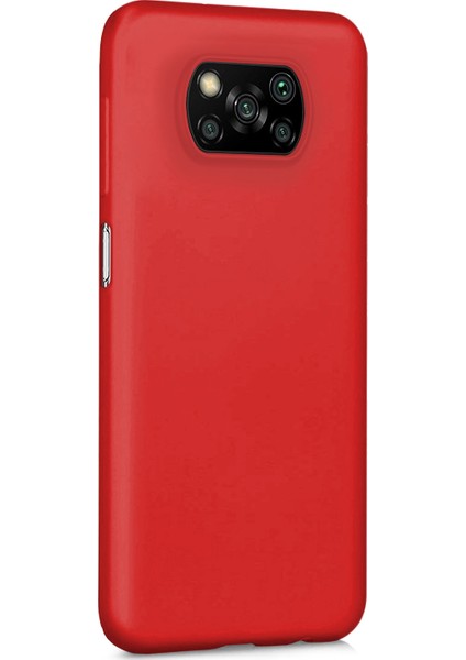 Matte Silicone Xiaomi Poco X3 NFC Kılıf Kırmızı
