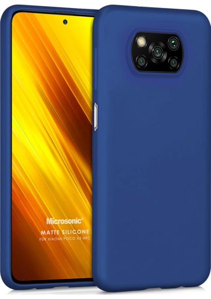 Matte Silicone Xiaomi Poco X3 NFC Kılıf Lacivert