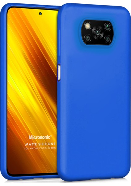 Matte Silicone Xiaomi Poco X3 NFC Kılıf Mavi