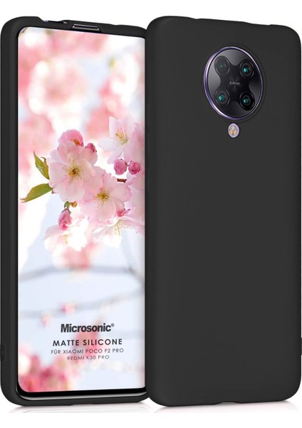 Matte Silicone Xiaomi Redmi K30 Pro Kılıf Siyah