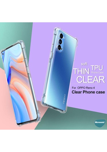 Oppo Reno 4 Kılıf Shock Absorbing Şeffaf