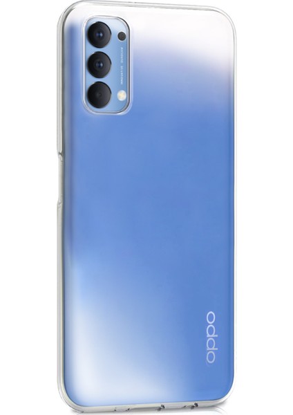 Oppo Reno 4 Kılıf Transparent Soft Beyaz